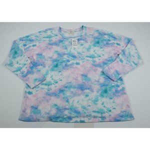 Style And Co Women's Cool Citrus Dye Long Sleeve Top Sz L